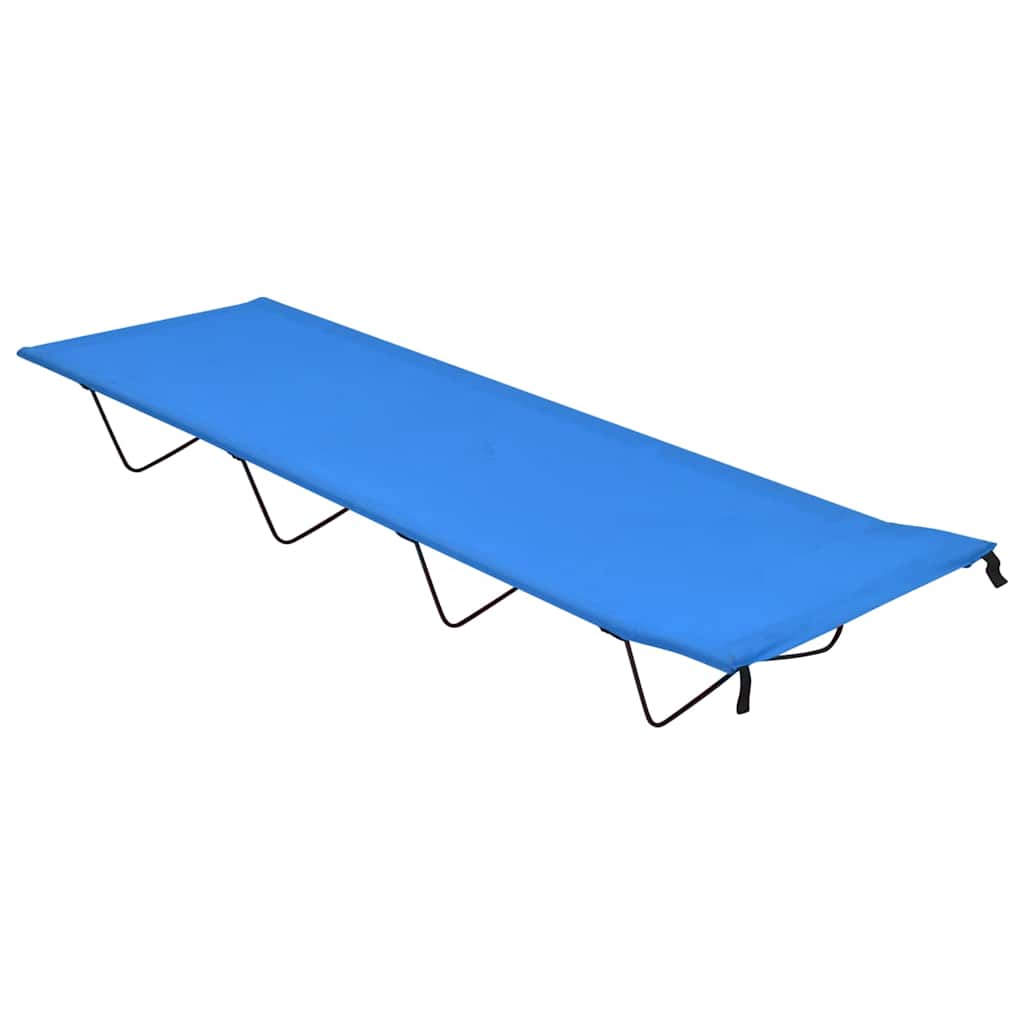 Vidaxl Camp Bed 180x60x19 cm tissu oxford et bleu en acier