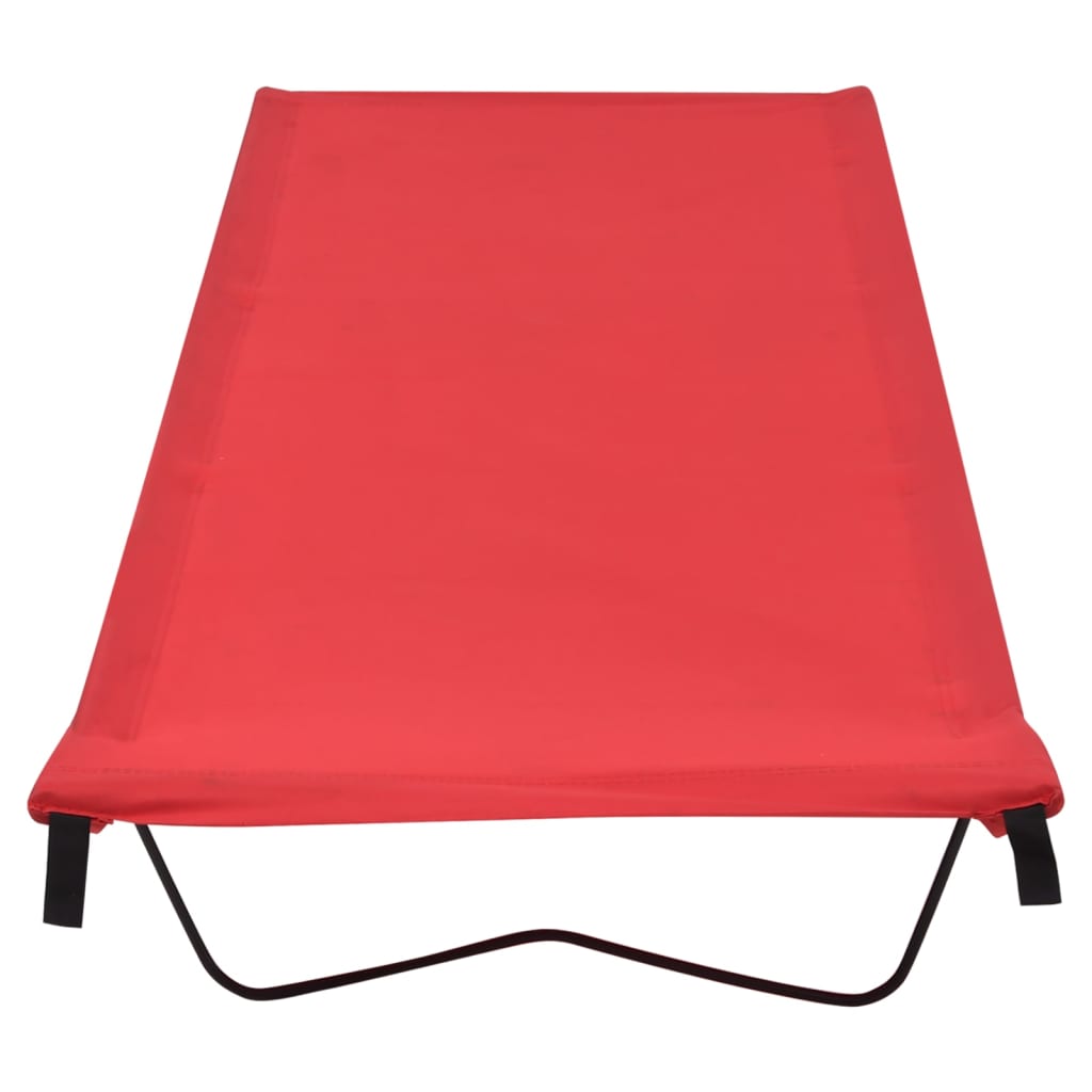 Vidaxl Camp Bed 180x60x19 cm tissu oxford et rouge en acier