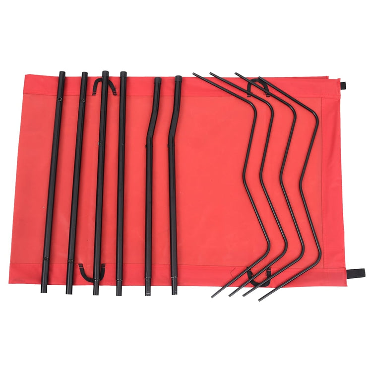 Vidaxl Camp Bed 180x60x19 cm tissu oxford et rouge en acier