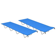 Vidaxl Camp Lits 2 ST 180X60X19 CM Tissu oxford et bleu en acier - afbeelding 1