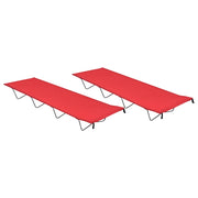 Vidaxl Camp Lits 2 ST 180X60X19 CM Tissu oxford et rouge en acier - afbeelding 1
