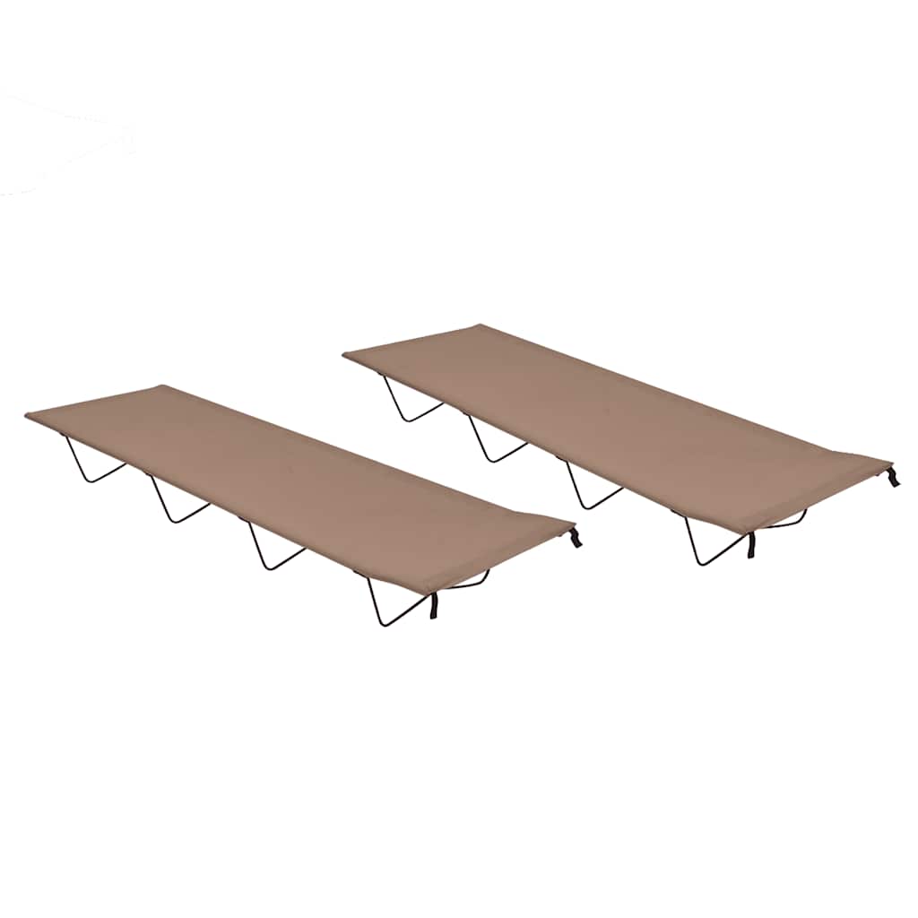 Vidaxl Camp Lits 2 ST 180X60X19 CM Tissu oxford et taupe en acier