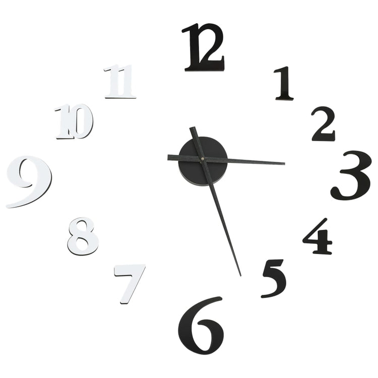 Vidaxl 3D Mur Horloge moderne xxl 100 cm noir et blanc