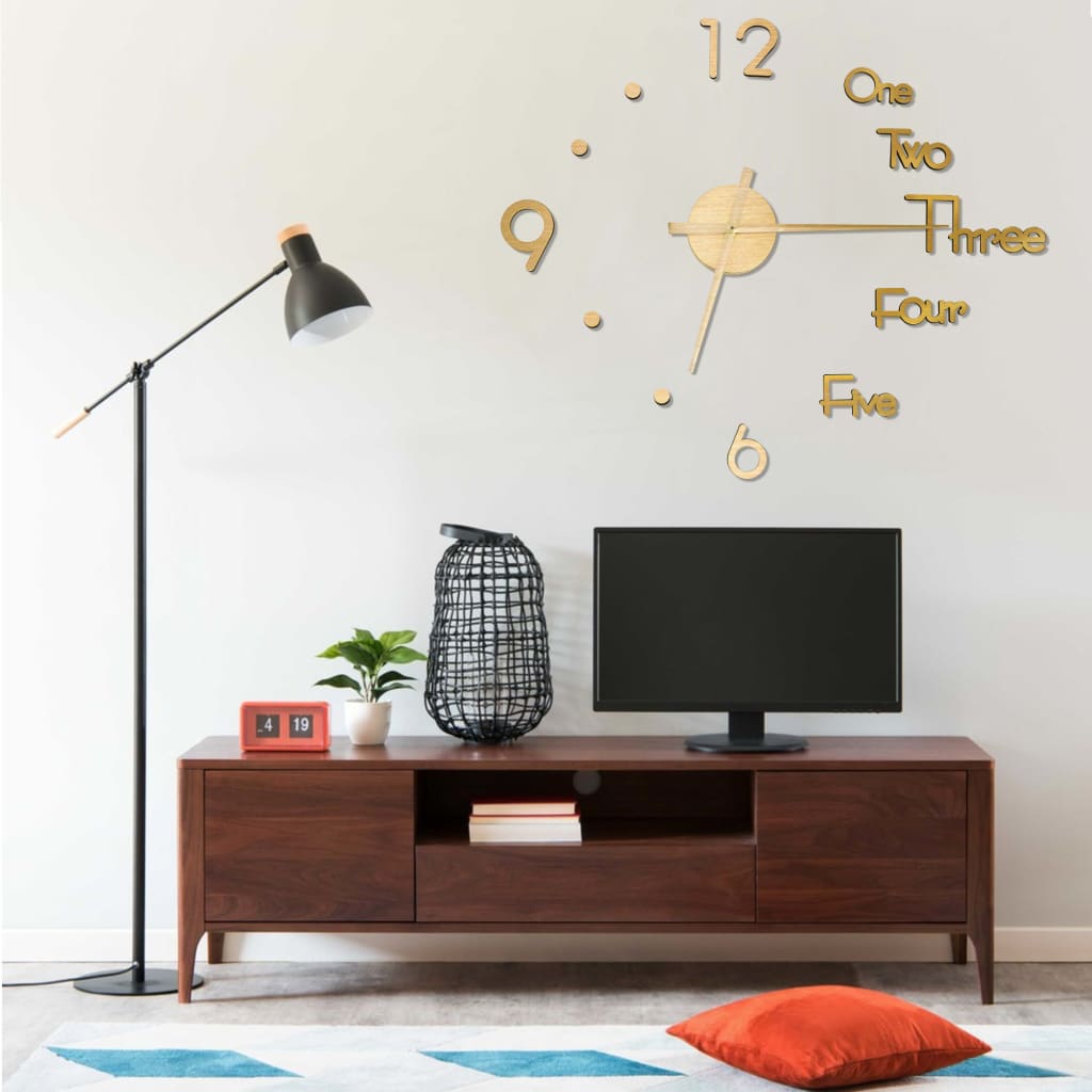 Vidaxx horloge murale 3D moderne XXL 100 cm doré