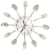 Vidaxl Wall horloge cuillère et fourche 31 cm en aluminium argent couleur