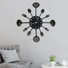 Vidaxl Wall horloge cuillère et fourche 40 cm en aluminium noir