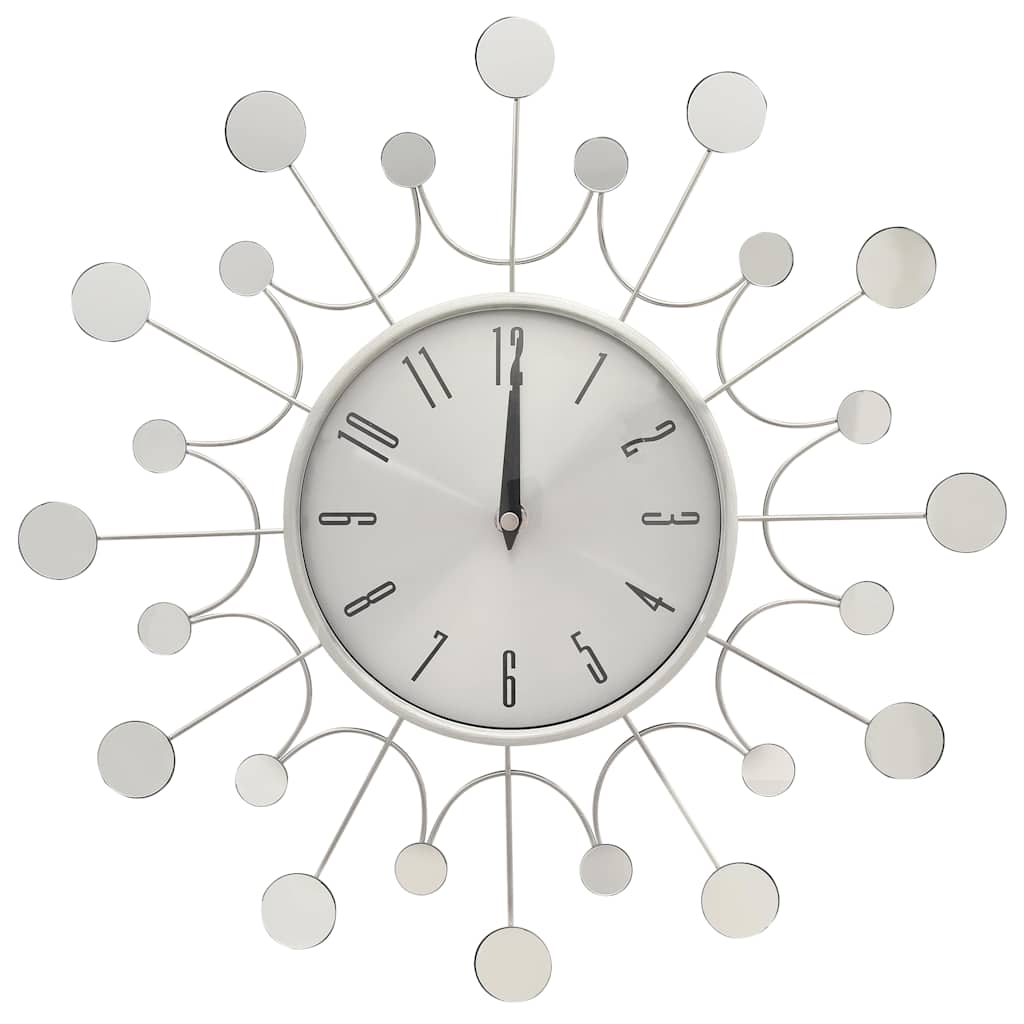 Horloge murale vidaxl 40 cm en métal argenté couleur