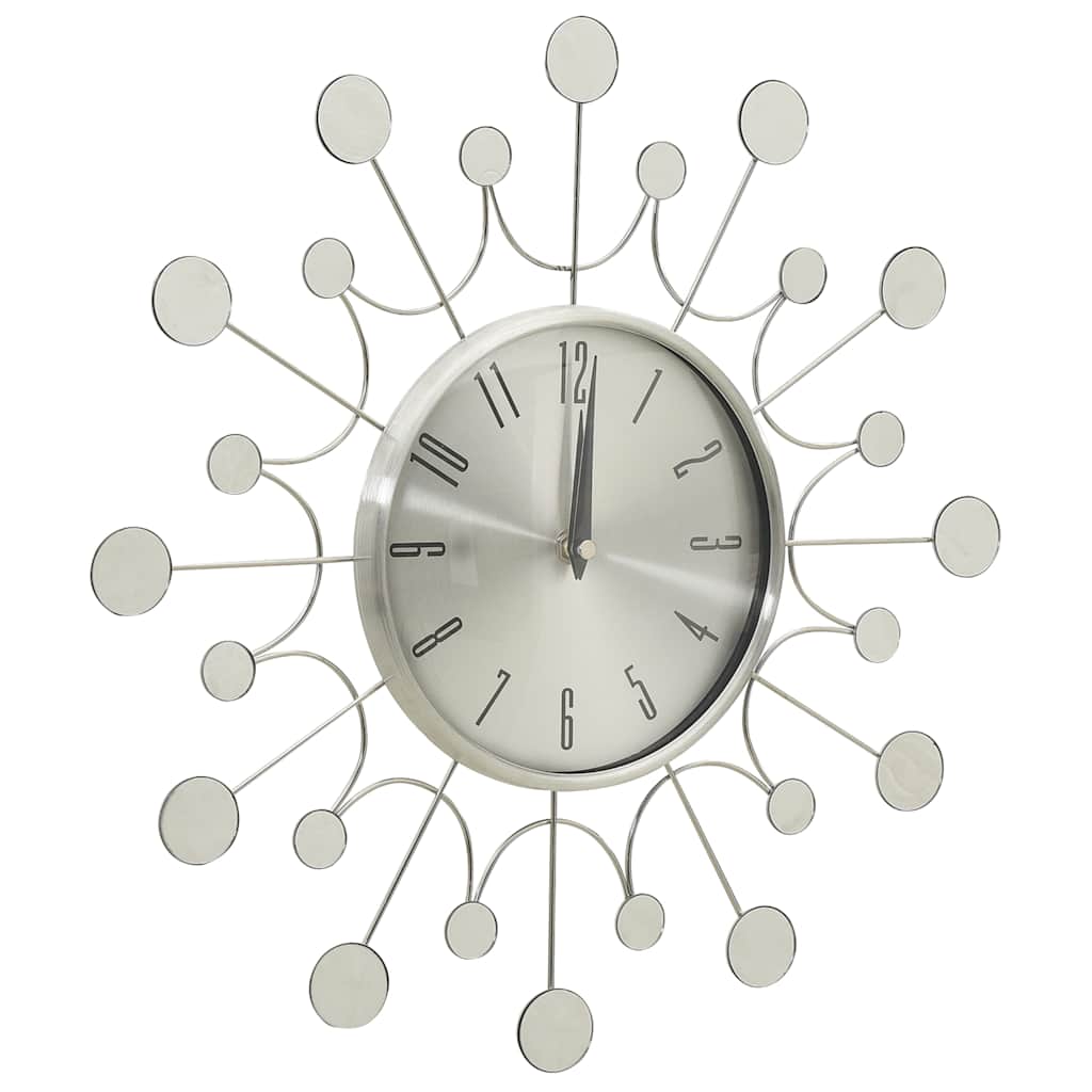 Horloge murale vidaxl 40 cm en métal argenté couleur