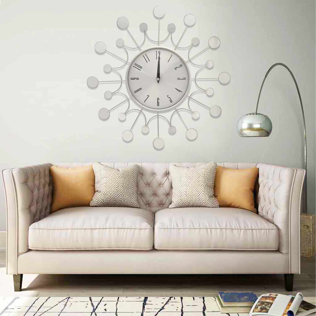 Horloge murale vidaxl 40 cm en métal argenté couleur