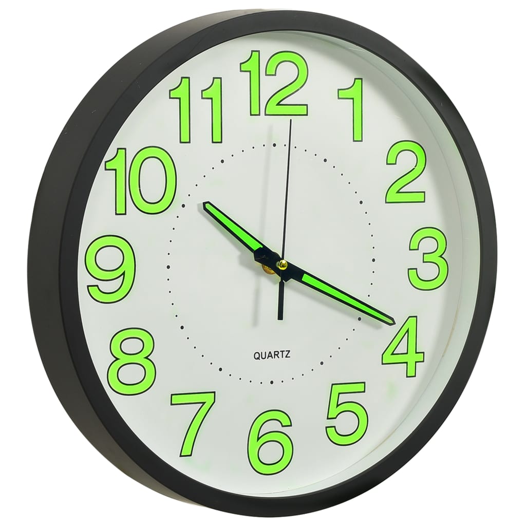 Horloge murale vidaxl lumineuse 30 cm noir