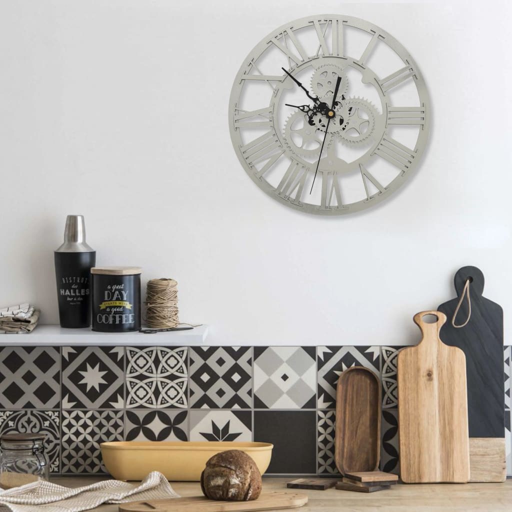 Horloge murale vidaxl 30 cm en argent acrylique coloré