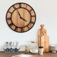 Horloge murale vidaxl 39 cm mdf et brun de fer et noir