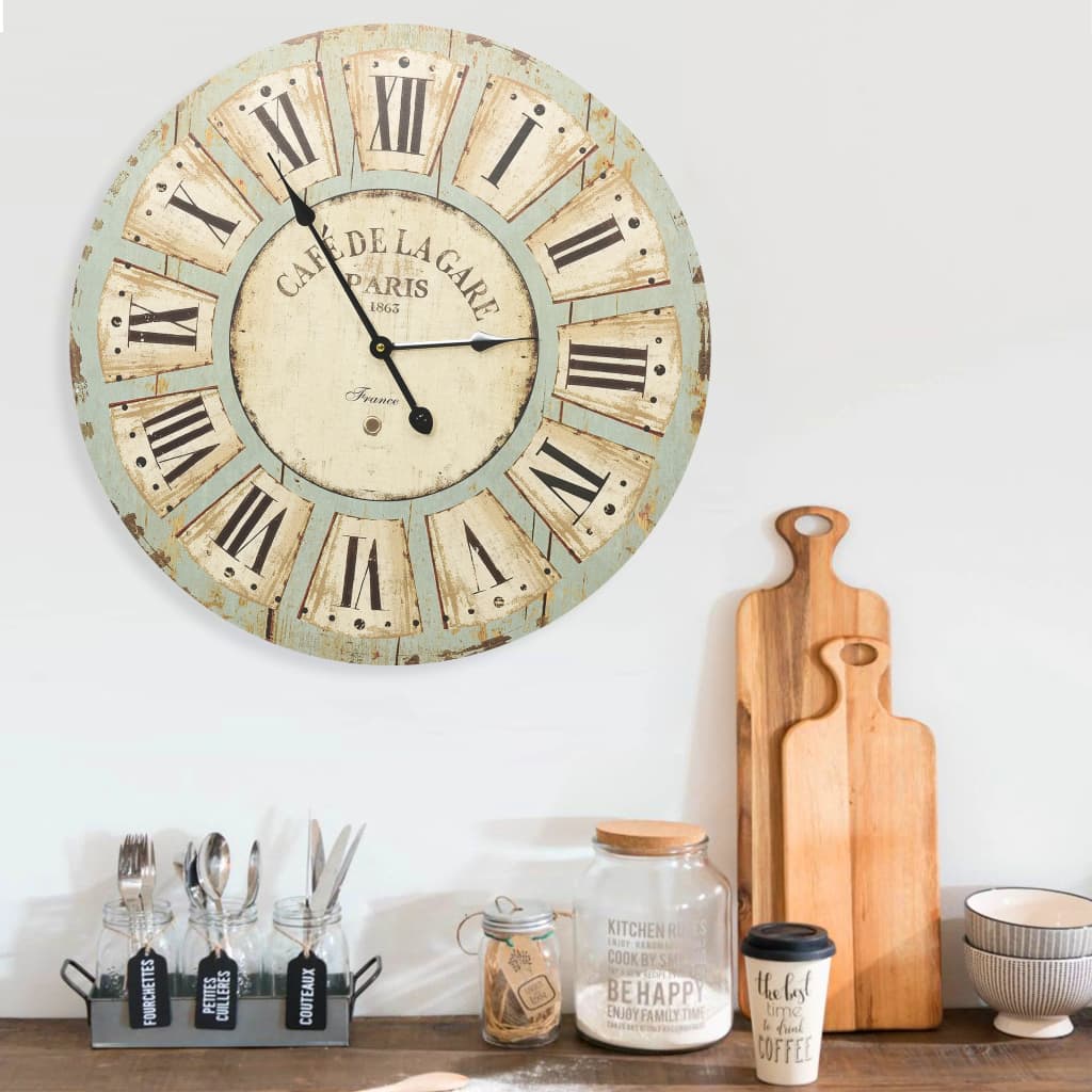 Vidaxl Mur Horloge 60 cm MDF multicolore