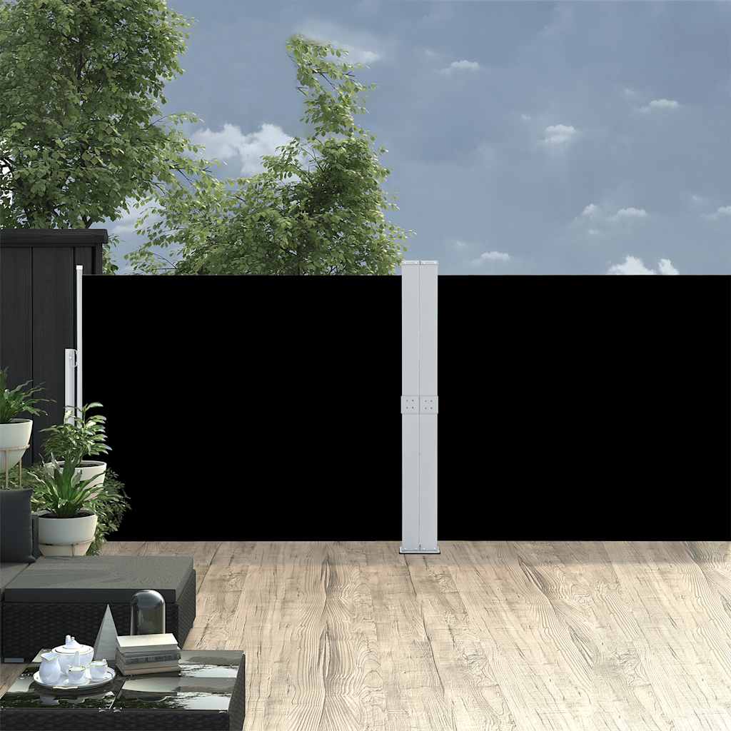 Écran de jardin vidaxl extensible 140x1200 cm noir