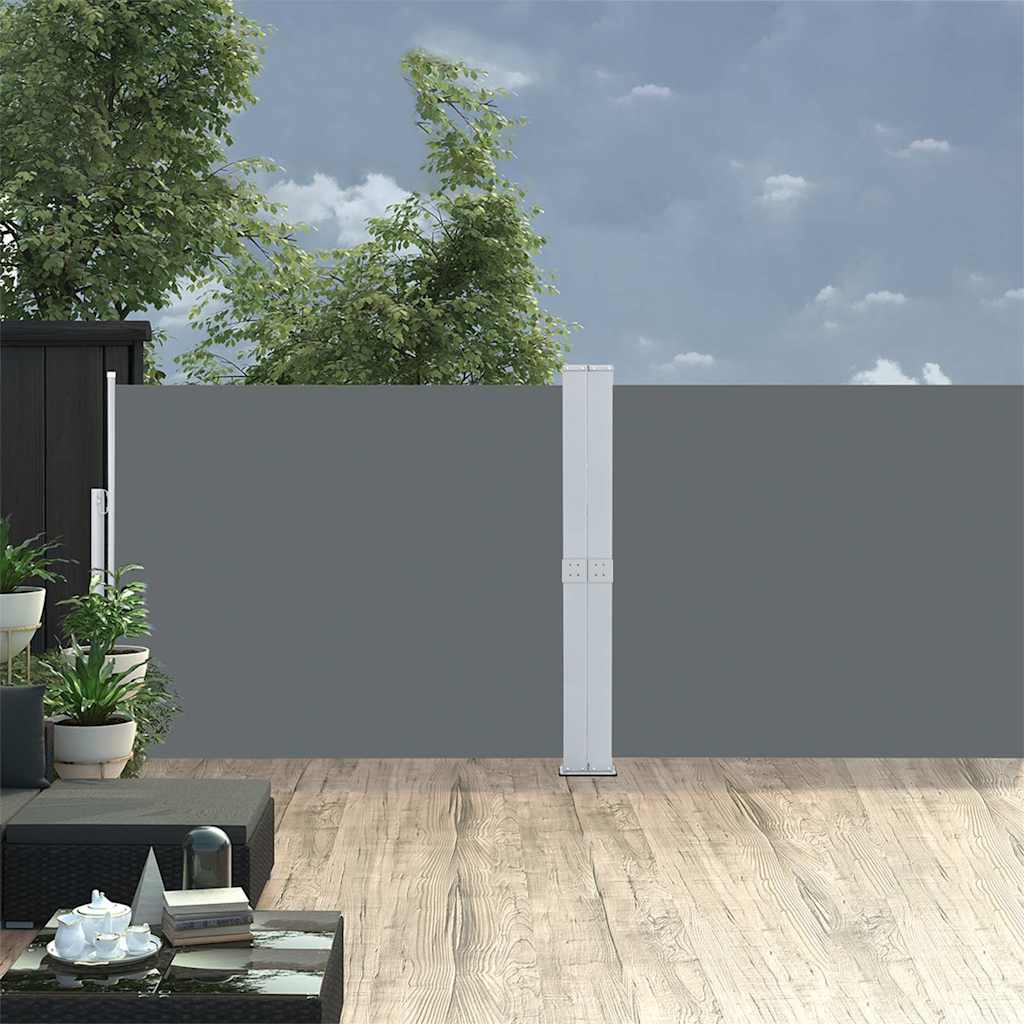 Écran de jardin vidaxl extensible 140x1200 cm anthracite