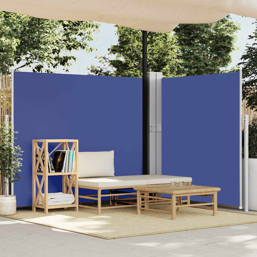 Écran de jardin vidaxl extensible 170x1200 cm bleu
