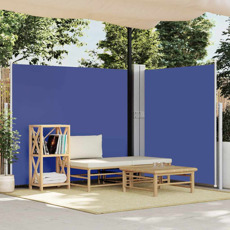 Écran de jardin vidaxl extensible 170x1200 cm bleu