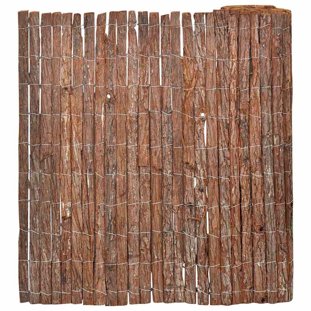 Vidaxl clôture en écorce marron 100 x 600 cm écorce