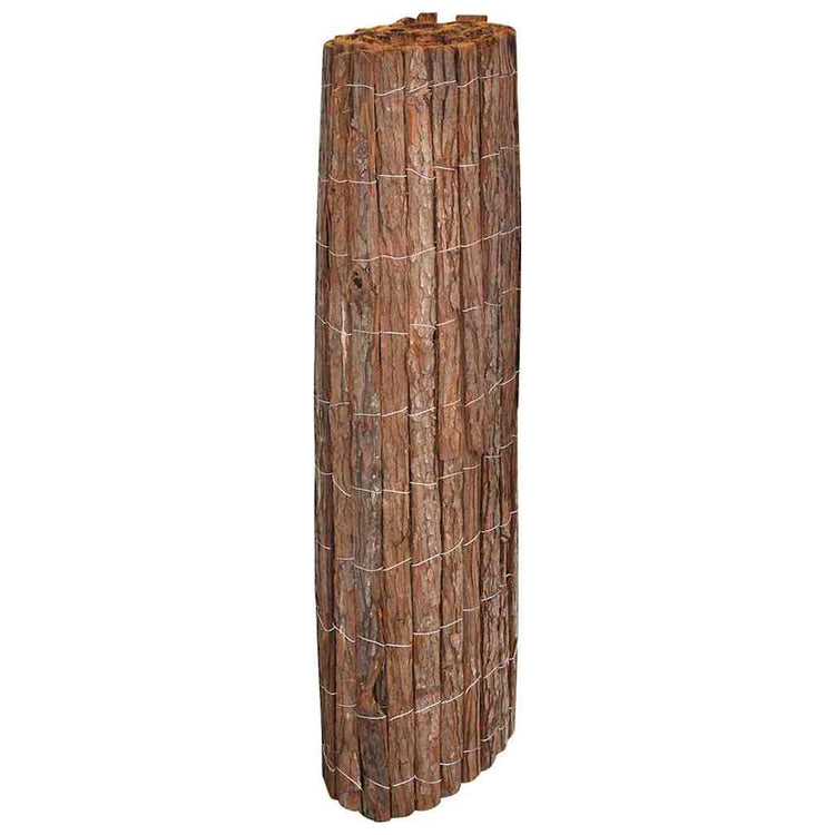 Vidaxl clôture en écorce marron 100 x 600 cm écorce