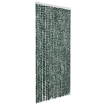 Vidaxl Fly Curtain 100x220 cm CHENILLE vert et blanc