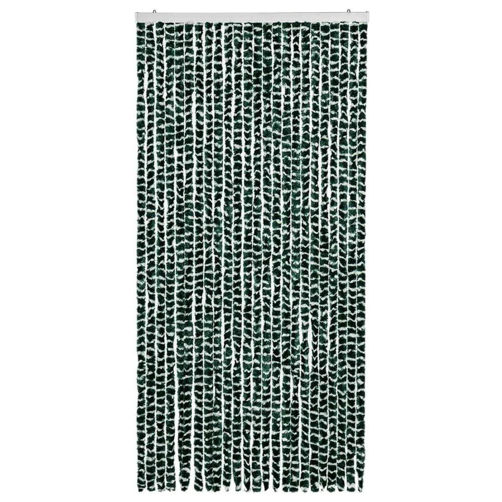 Vidaxl Fly Curtain 100x220 cm CHENILLE vert et blanc