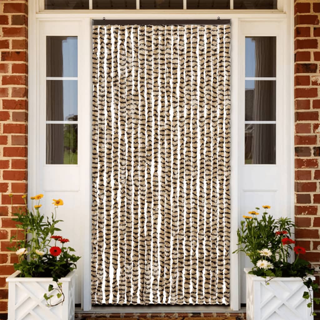 Vidaxl Fly Curtain 90x220 cm CHENILLE BEIGE ET BRORN