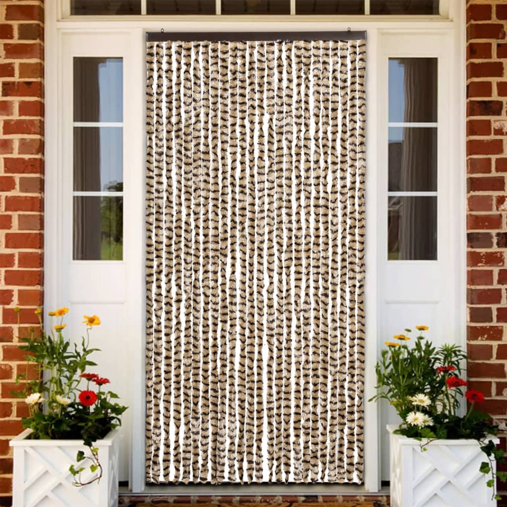 Vidaxl Fly Curtain 100x220 cm CHENILLE BEIGE ET BRORN