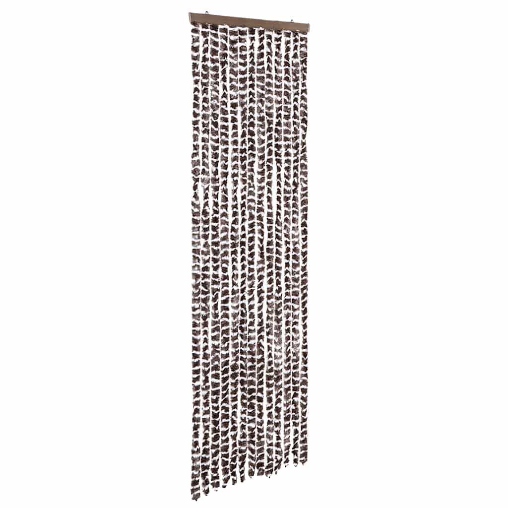 Vidaxl Fly Curtain 56x185 cm CHENILLE BRORN ET BLANC
