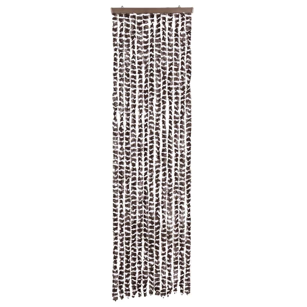 Vidaxl Fly Curtain 56x185 cm CHENILLE BRORN ET BLANC
