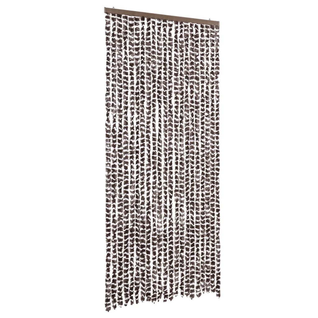 Vidaxl Fly Curtain 90x220 cm CHENILLE BRORN ET BLANC