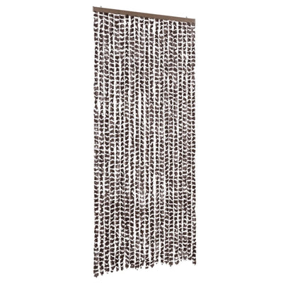 Vidaxl Fly Curtain 90x220 cm CHENILLE BRORN ET BLANC