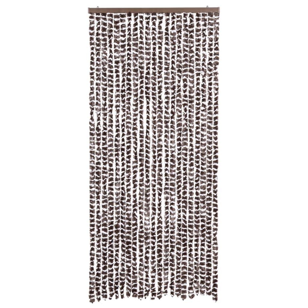 Vidaxl Fly Curtain 90x220 cm CHENILLE BRORN ET BLANC