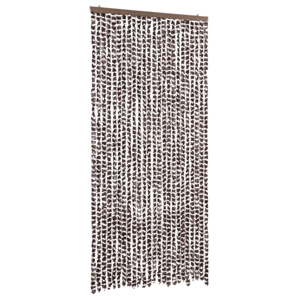 Vidaxl Fly Curtain 100x220 cm CHENILLE BRORN ET BLANC