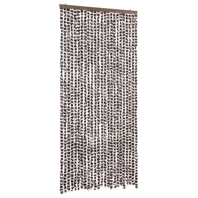 Vidaxl Fly Curtain 100x220 cm CHENILLE BRORN ET BLANC