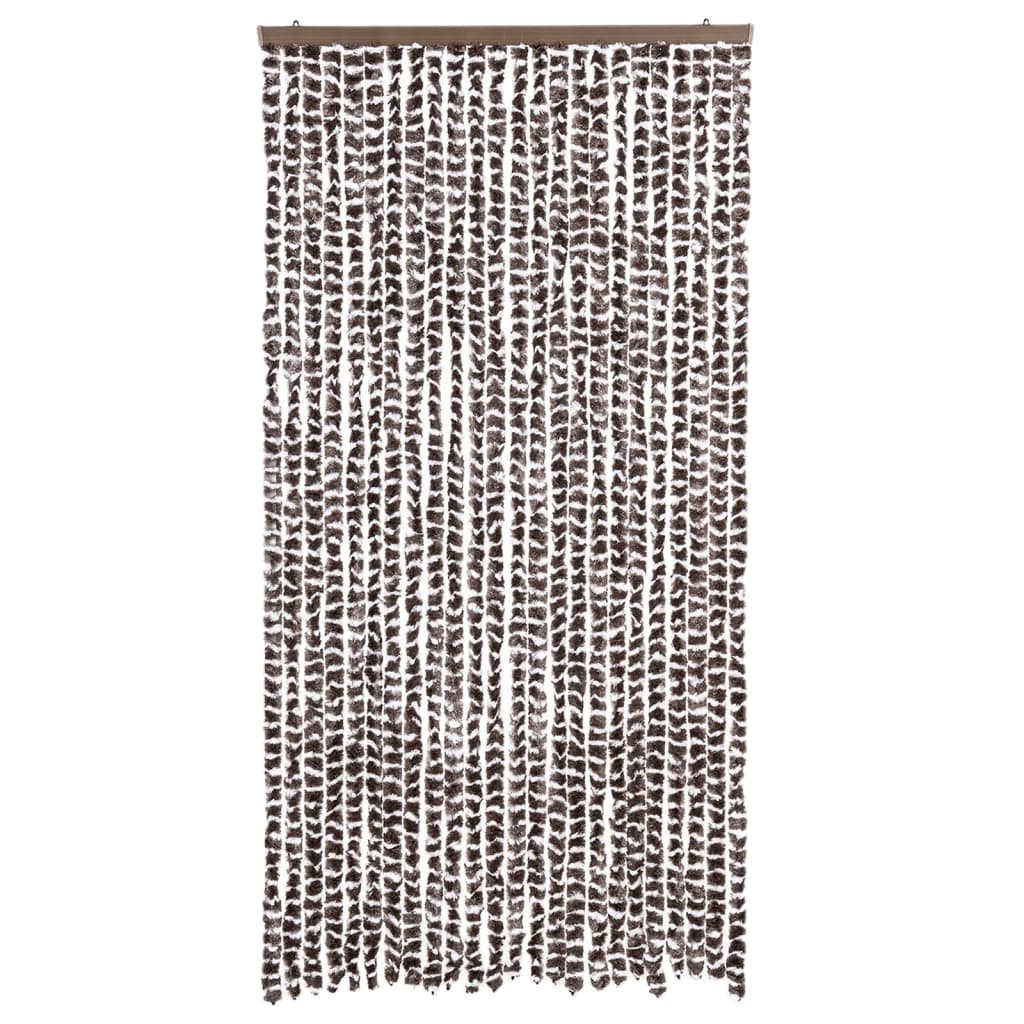 Vidaxl Fly Curtain 100x220 cm CHENILLE BRORN ET BLANC