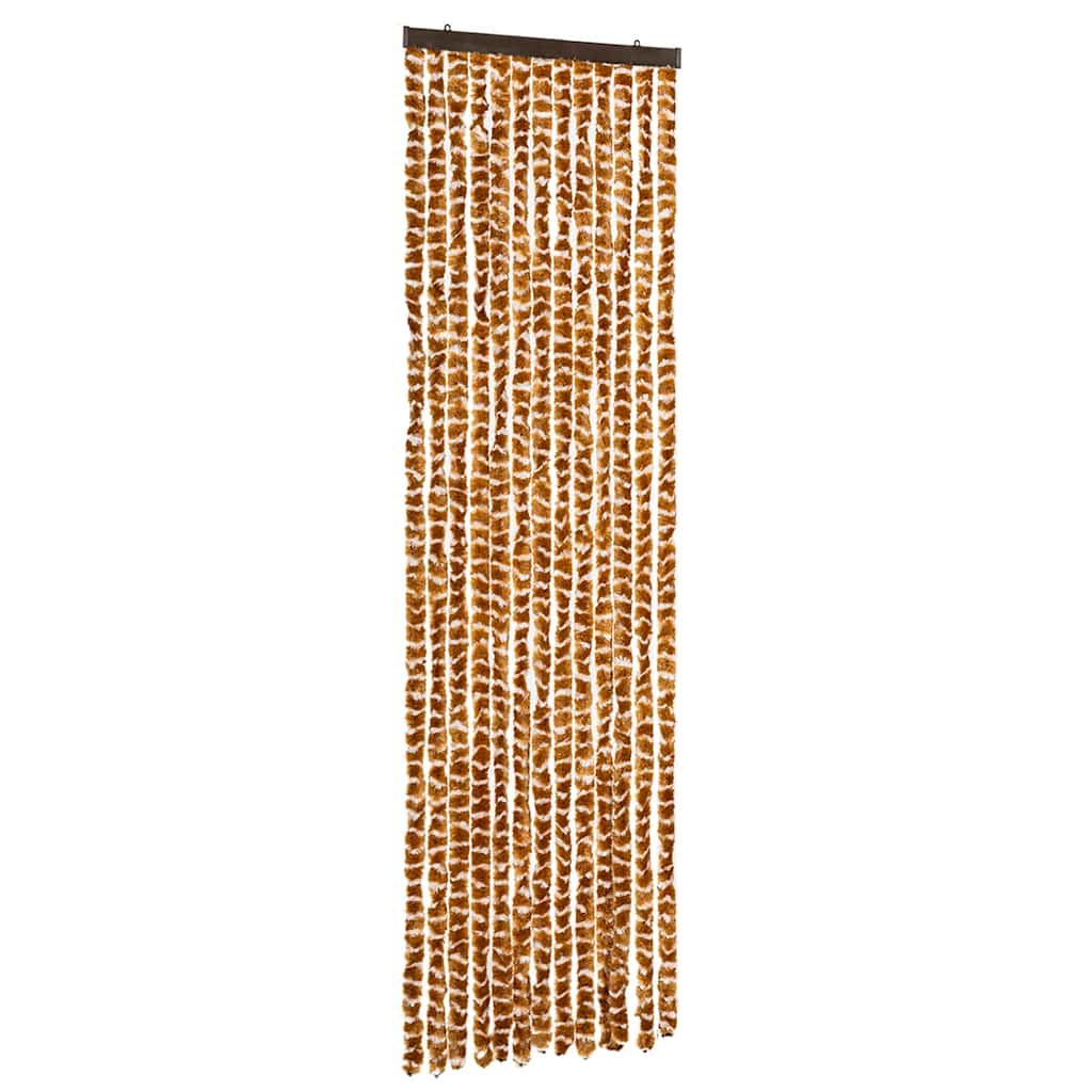Vidaxl Fly Curtain 56x185 cm CHENILLE OCER ET BLANC