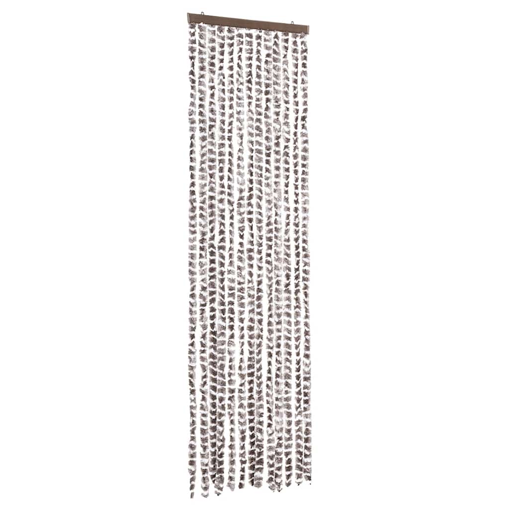Vidaxl Fly Curtain 56x185 cm CHENILLE TAUPE ET BLANC