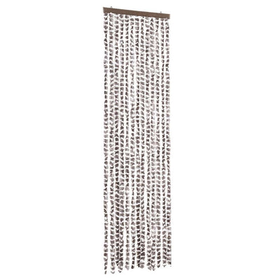 Vidaxl Fly Curtain 56x185 cm CHENILLE TAUPE ET BLANC