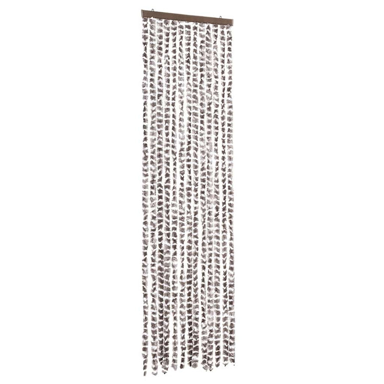 Vidaxl Fly Curtain 56x185 cm CHENILLE TAUPE ET BLANC