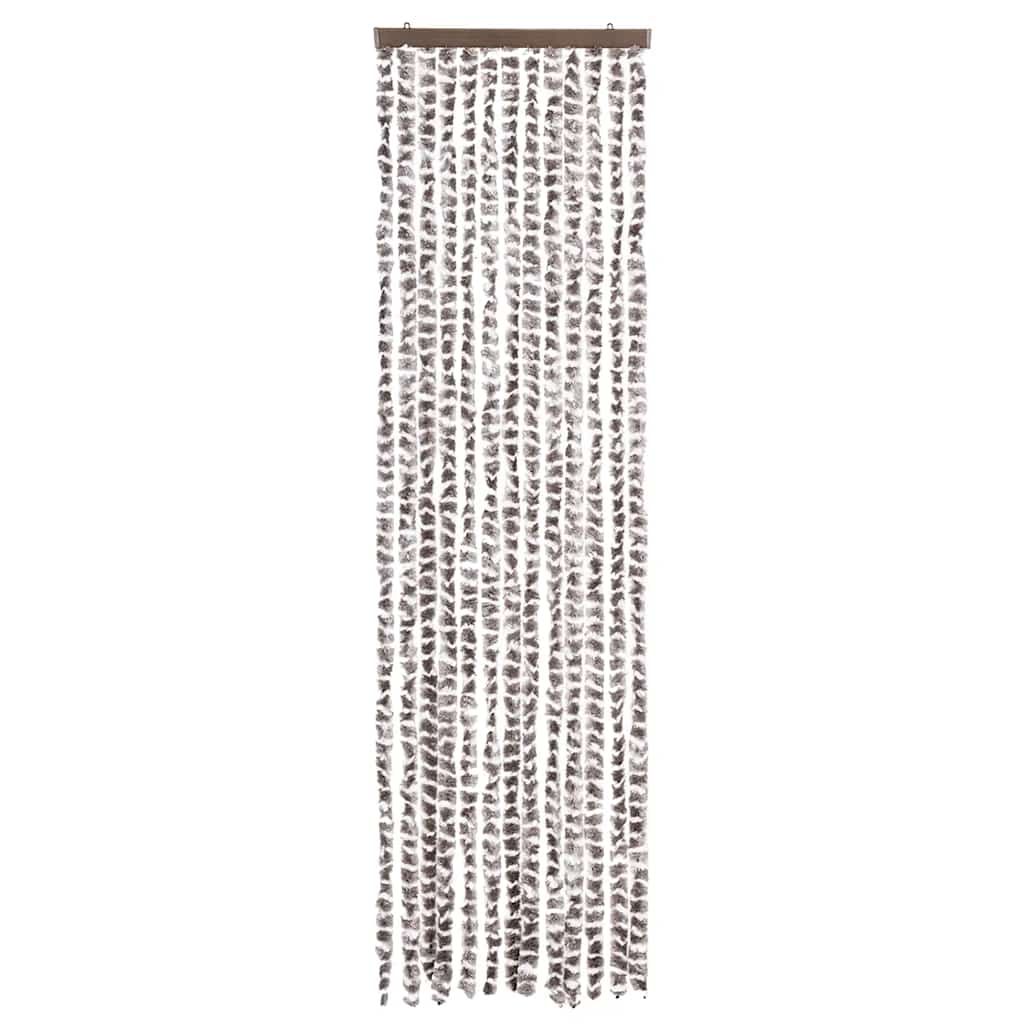 Vidaxl Fly Curtain 56x185 cm CHENILLE TAUPE ET BLANC