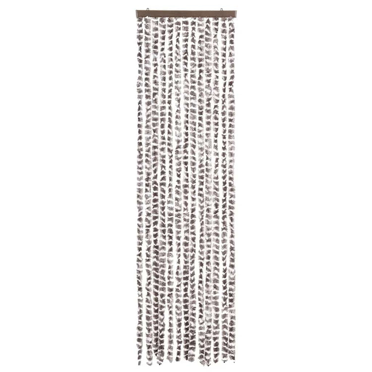 Vidaxl Fly Curtain 56x185 cm CHENILLE TAUPE ET BLANC