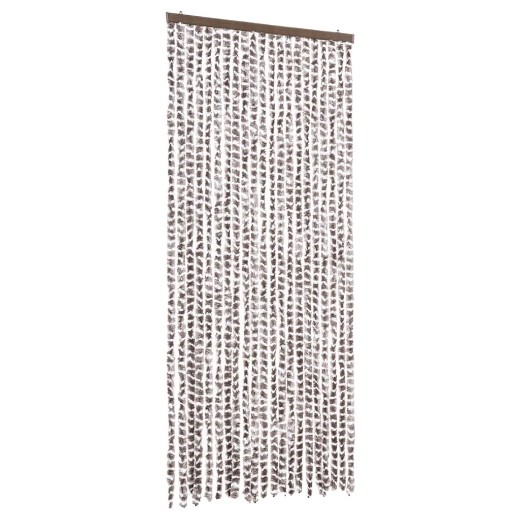 Vidaxl Fly Curtain 90x220 cm CHENILLE TAUPE ET BLANC
