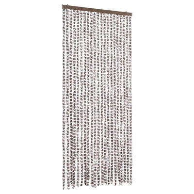 Vidaxl Fly Curtain 90x220 cm CHENILLE TAUPE ET BLANC