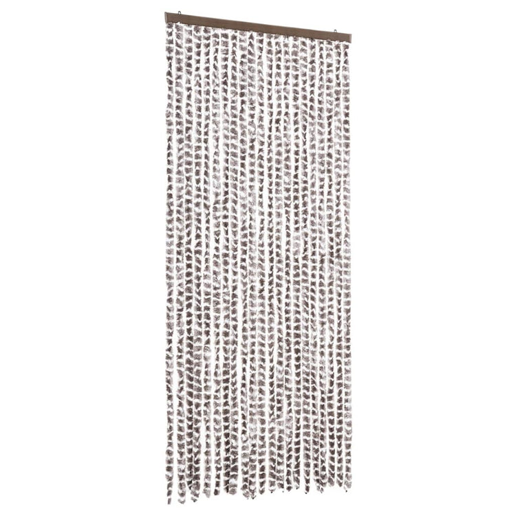Vidaxl Fly Curtain 90x220 cm CHENILLE TAUPE ET BLANC