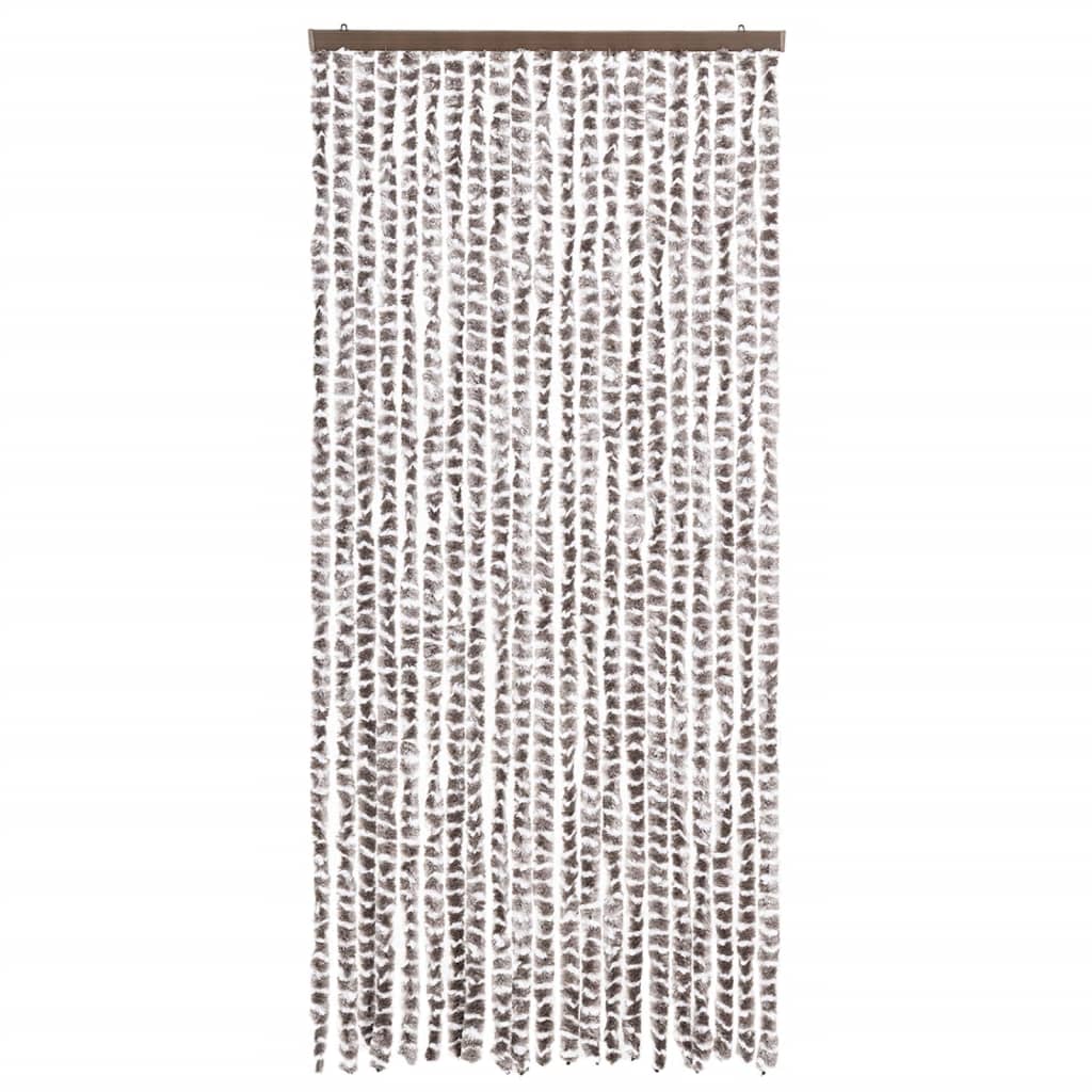 Vidaxl Fly Curtain 90x220 cm CHENILLE TAUPE ET BLANC
