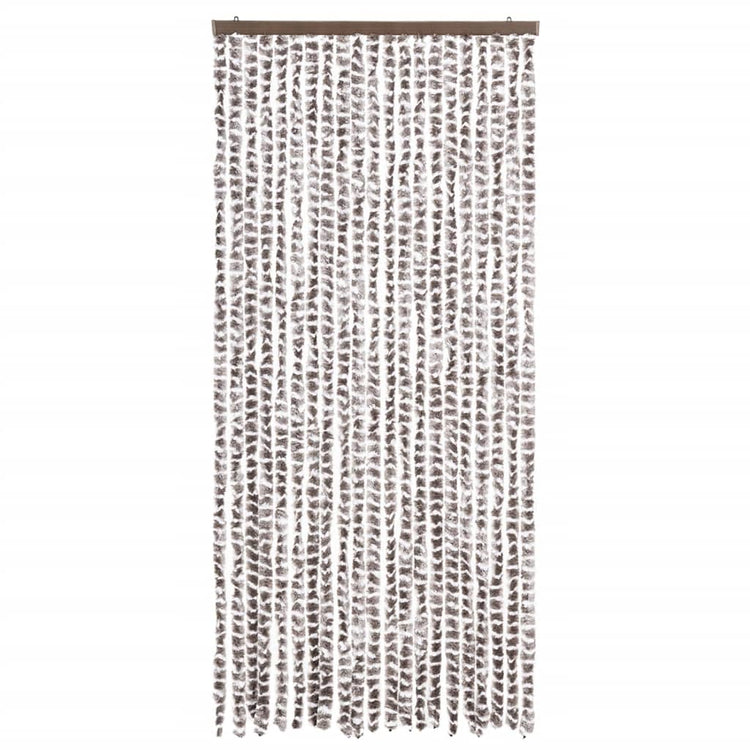Vidaxl Fly Curtain 90x220 cm CHENILLE TAUPE ET BLANC