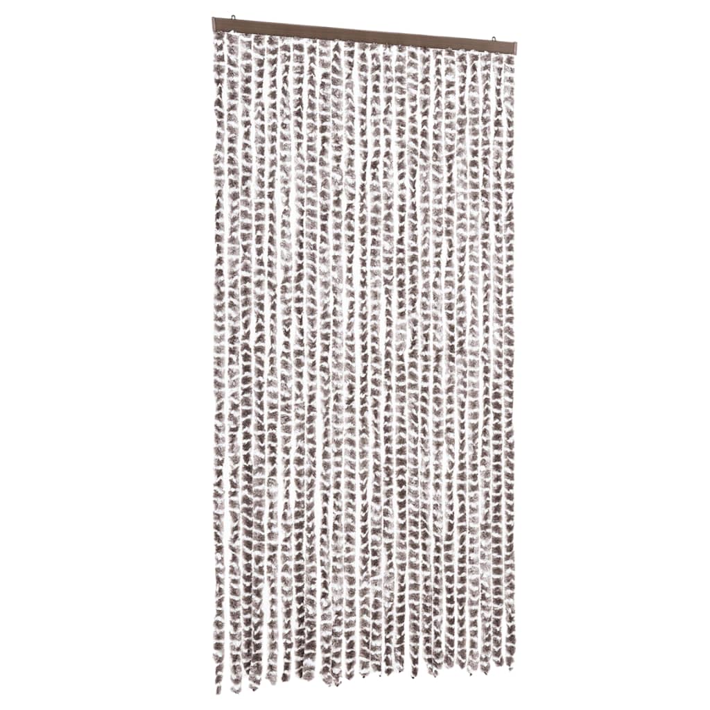 Vidaxl Fly Curtain 100x220 cm CHENILLE TAUPE ET BLANC