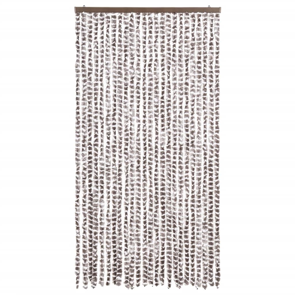 Vidaxl Fly Curtain 100x220 cm CHENILLE TAUPE ET BLANC