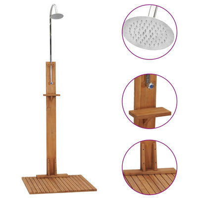 Vidaxl Douche extérieure 75x75x210 cm en bois de teck solide
