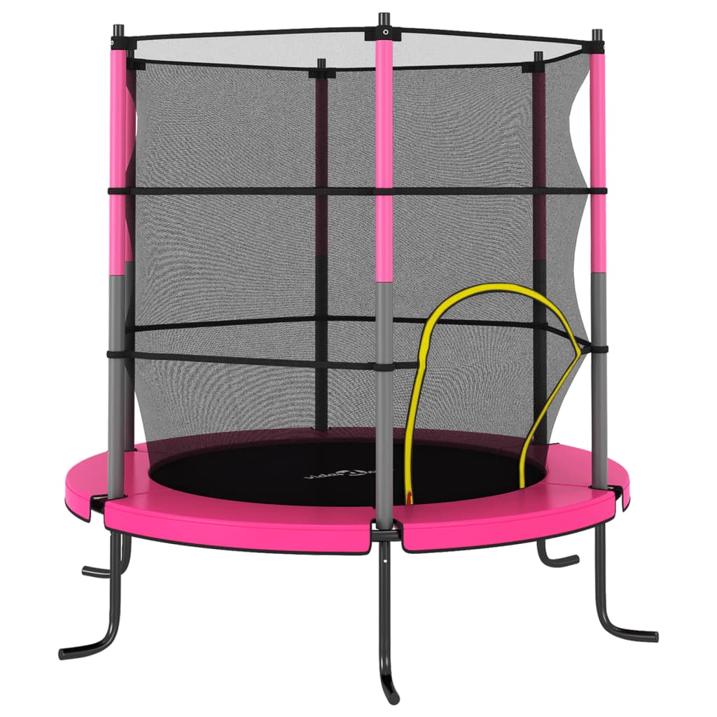 Vidaxl Trampoline avec filet de sécurité autour de 140x160 cm rose